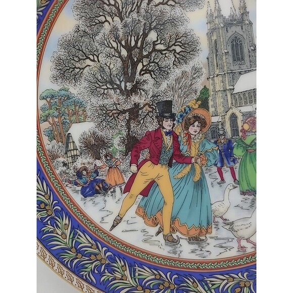 Royal Worcester Boxing Day Christmas Past Series Collector Plate  8 " - Picture 4 of 7